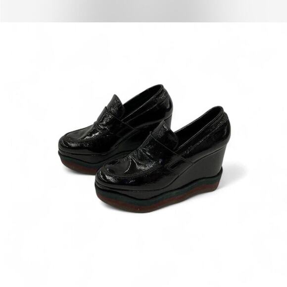 |Paloma Barceló| Black Patent Leather Platform Loafers Woman’s EU 39 or 8.5 US - Picture 3 of 6